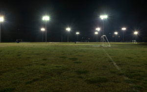 LED lights over a large soccer field