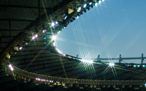 View of various LED stadium lights